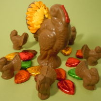 Fabulous Chocolate Thanksgiving centerpiece Turkey & leaves