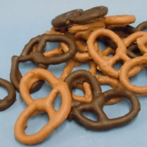 Yummy chocolate covered pretzel rings
