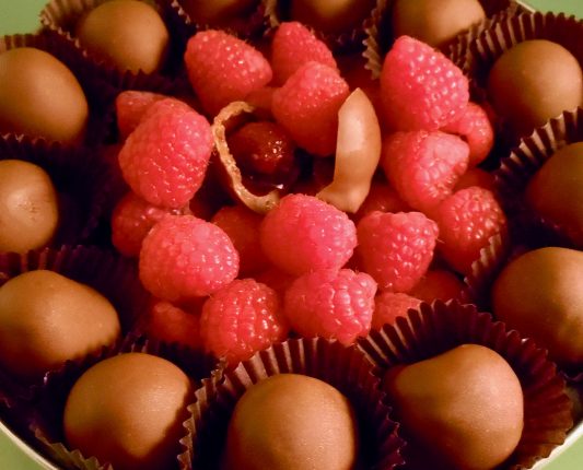 delicious chocolate raspberries