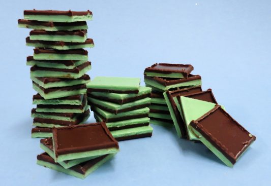stacks of gourmet chocolate mints