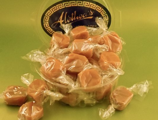 Dish of hand made Butter Caramels