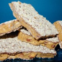 dish of gourmet almond butter toffee