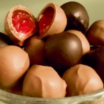 juicy cherry cordials in rich chocolate