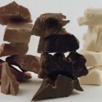 delicious rough cut chunks of various chocolate varieties