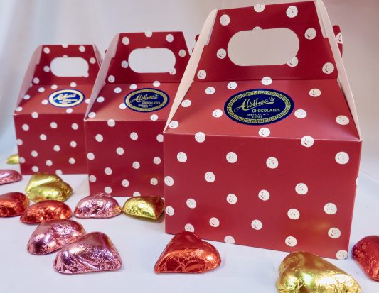mini treasure box of premium chocolate foiled hearts