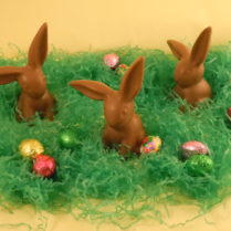 flop-eared chocolate Easter bunnies