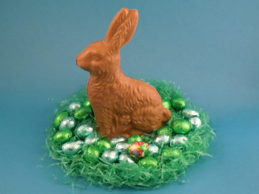 Solid chocolate sitting Easter bunny rabbit