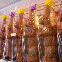 Big, beautiful 3 foot gourmet Chocolate Bunny hand decorated.