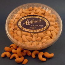 Clear gift box of colossal roasted cashews