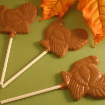 solid milk chocolate turkey shaped pop