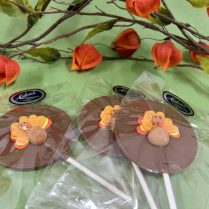 Chocolate Turkey Pops decorated with Royal Icing for Thanksgiving