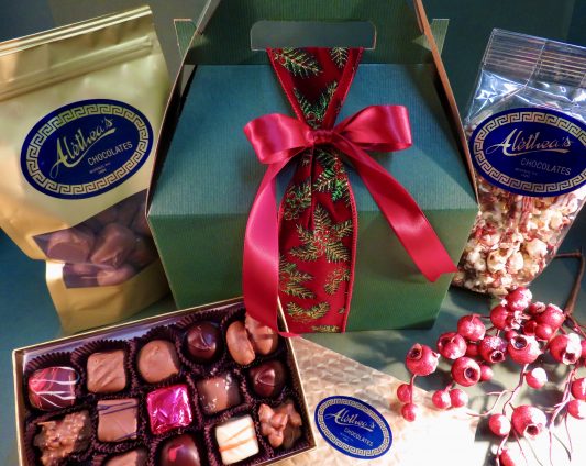 Treasure box filled with Holiday chocolate confections