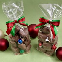 Bag of Artisan Sponge candy decorated for the Holidays