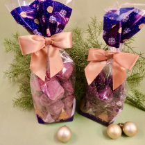 holiday decorated bags of gourmet Sponge Candy