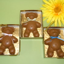 Adorable Chocolate Teddy Bear with a pastel ribbon