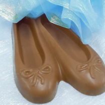 Beautiful pair of milk chocolate ballet slippers