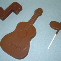 Solid Chocolate guitar, Music note & music lollipop