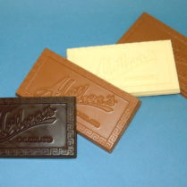 premium Bar of gourmet chocolate with the Alethea logo