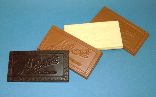 premium Bar of gourmet chocolate with the Alethea logo