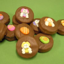 Oreo Cookies drenched in chocolate & decorated for Easter