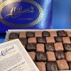 beautiful checkerboard of milk and dark artisan Sponge candy in a gift box