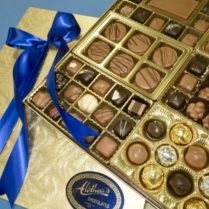 Fabulous gift box displaying gourmet chocolate confections