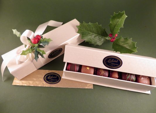 Elegant Holiday gift box of premium Artisan Truffles