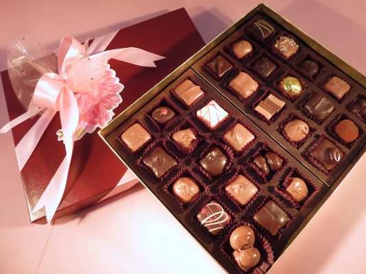 Exceptional premium gift box of gourmet chocolates
