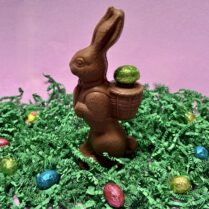 Small Chocolate Rabbit decorated for Easter