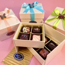 Lovely magnetic close Gift Box decorated for Spring and filled with Artisan Truffles