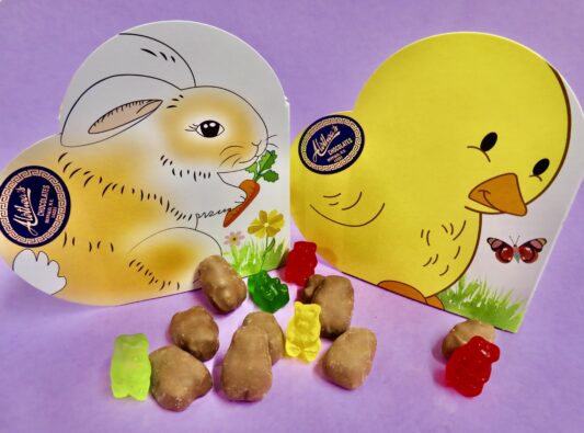 Charming Easter Boxes filled withChocolate Gummy Bears