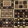 huge display box of gourmet chocolate confections