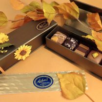 Magnetic close gift box of Artisan Truffles decorated for Fall