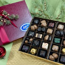 Holiday gift box of assorted artisan chocolates