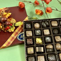 Beautiful box of Artisan Chocolates with Fall decor
