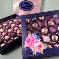 customizable display box of artisan chocolates