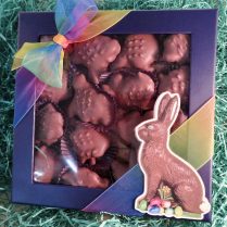Easter gift box filled with artisan chocolate confections.