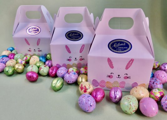 Easter handle box of chocolate Eggs