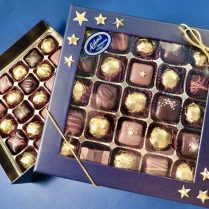handsome star studded gift box of Artisan Chocolates