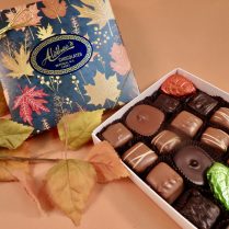 PEANUT BUTTER CHOCOLATE CONFECTIONS IN A FALL GIFT BOX