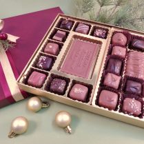 Holiday gift box of artisan chocolate confections