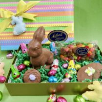 All inclusive Easter Basket in a Box decorated for Easter