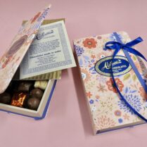 Floral Book Box filled with artisan chocolate confections