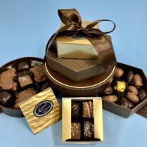 handsome mini gift tower of artisan chocolates