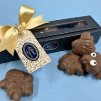 magnetic close gift box with artisan Chocolate Pecan Purtles