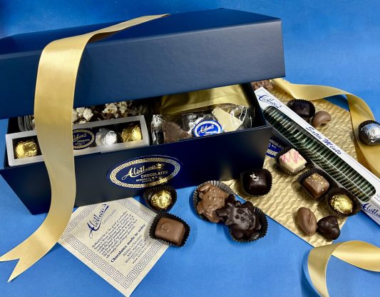 handsome gift box packed with artisan Chocolate confections