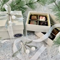 lovely two tiered Holiday gift box filled with Artisan Truffles