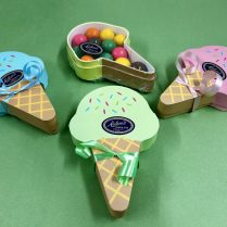 Ice cream cone shaped box, filled with fun flavored malted milk balls