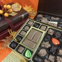 Family Thanksgiving Collection of Artisan Chocolates in a handsome tower.